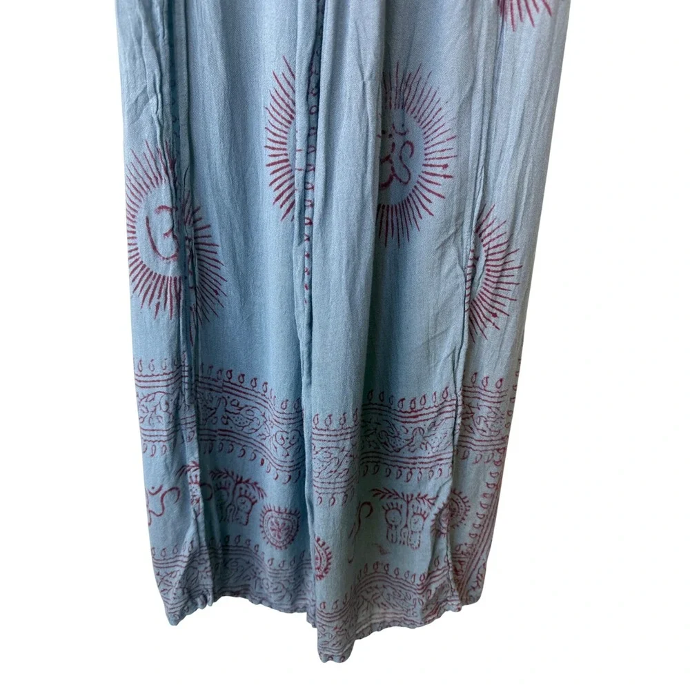 Boho Wide Leg Side Slit Hippie Whimsigoth Pants Size S Festival Indie Celestial
